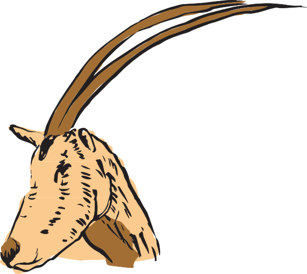 Long Horned Antelope Svg Clip Arts 600 X 535 Px - Antelope - Png Download (600x535), Png Download