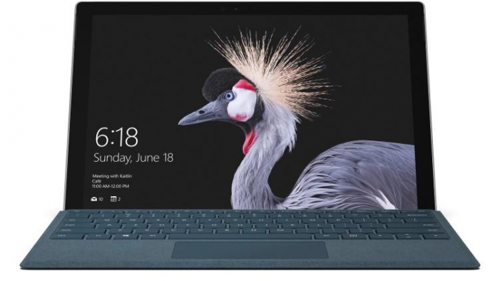 Microsoft Surface Pro - Surface Pro 5 With Black Type Cover Clipart (700x980), Png Download