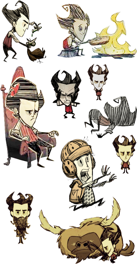 Boi Transparent Dst - Don T Starve Wilson In Game Clipart (498x904), Png Download