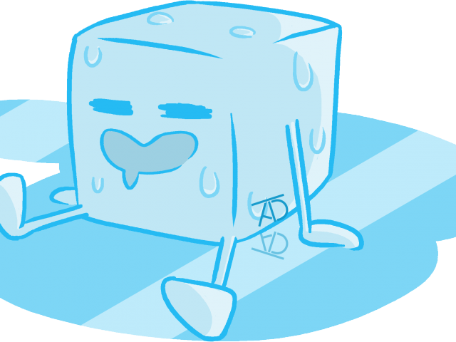 Drawn Ice Block Ice - Melting Ice Cube Drawing Cute Clipart (640x480), Png Download
