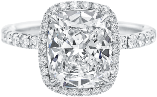 Bague Fiancaille Diamant Coussin Clipart (760x500), Png Download