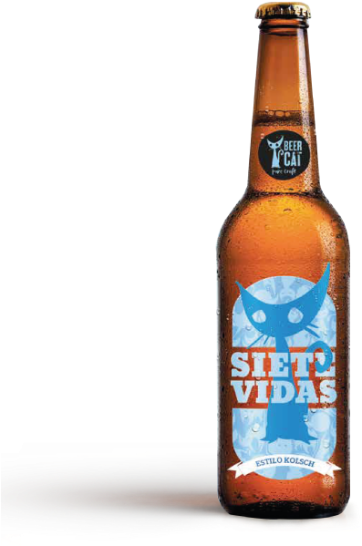 Siete Vidas Estilo Kolsch Beercat Disculpi Studio - Beer Bottle Clipart (650x650), Png Download