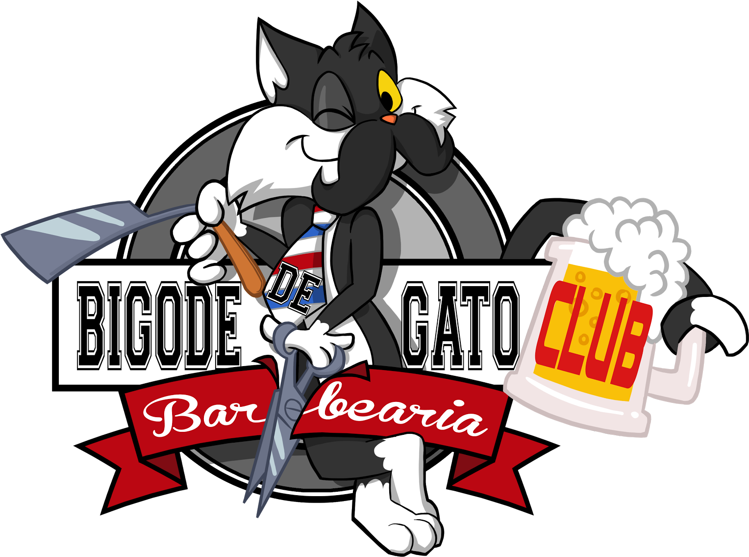 - Barbearia Bigode De Gato , Png Download - Cartoon Clipart (1528x1135), Png Download