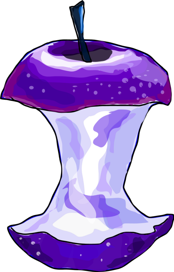 Vector Clip Art - Cartoon Apple Core - Png Download (600x936), Png Download