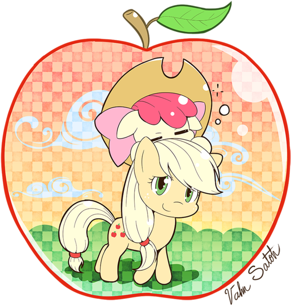 Apple, Apple Bloom, Applejack, Apples To The Core, - Cartoon Clipart (583x614), Png Download