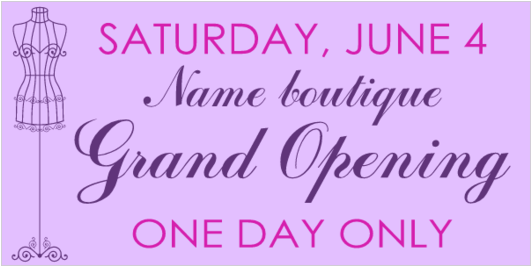 Vinyl Banner For Boutique Grand Opening With Mannequin - Calligraphy Clipart (560x560), Png Download