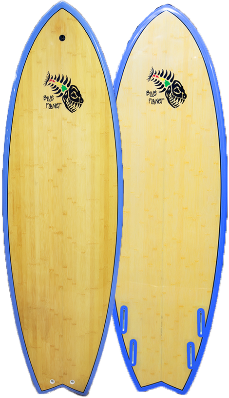 Blue Planet Hawaii Epoxy/bamboo Fish Model - Rasta Colors Clipart (497x838), Png Download