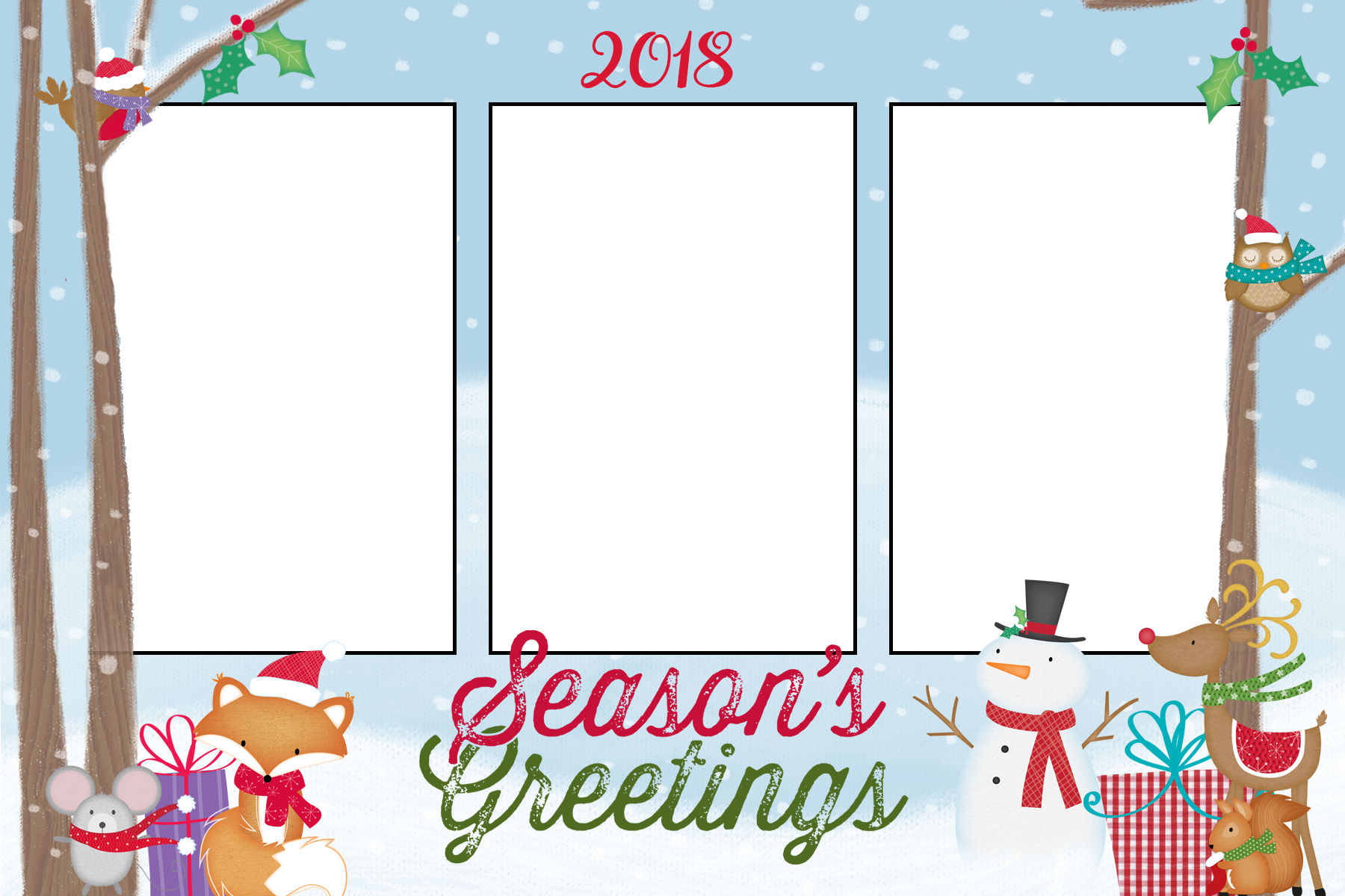 Winter Wonderland 3v - Christmas Card Clipart (1800x1200), Png Download