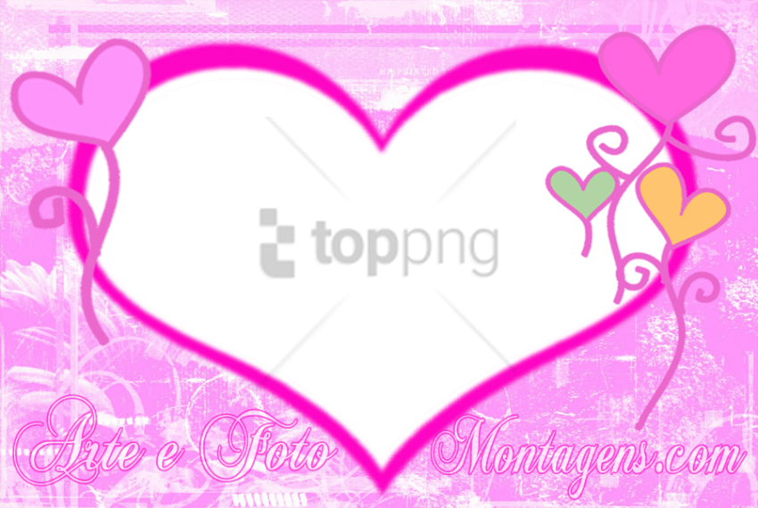 Free Png Moldura Foto 2 Png Image With Transparent - Coração Para Foto Png Clipart (850x570), Png Download