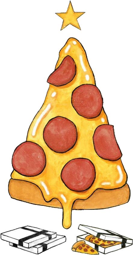 #christmas #pizza #gifts #gift #merrychristmas #overlay - All I Want For Christmas Is Pizza Clipart (609x941), Png Download