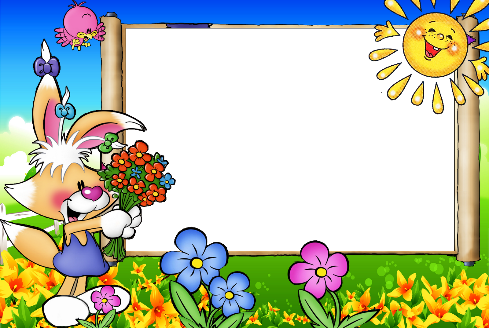 Marcos De Fotos Coloridos Con Dise Os Infantiles En - Cancion A La Primavera Clipart (1600x1074), Png Download