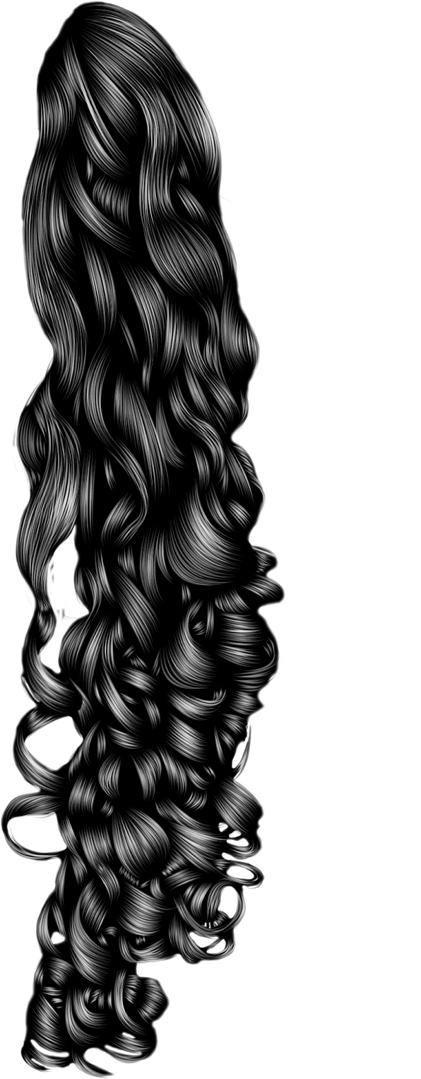 Pelo Png Para Photoshop - Long Hair Ponytail Png Clipart (800x1600), Png Download