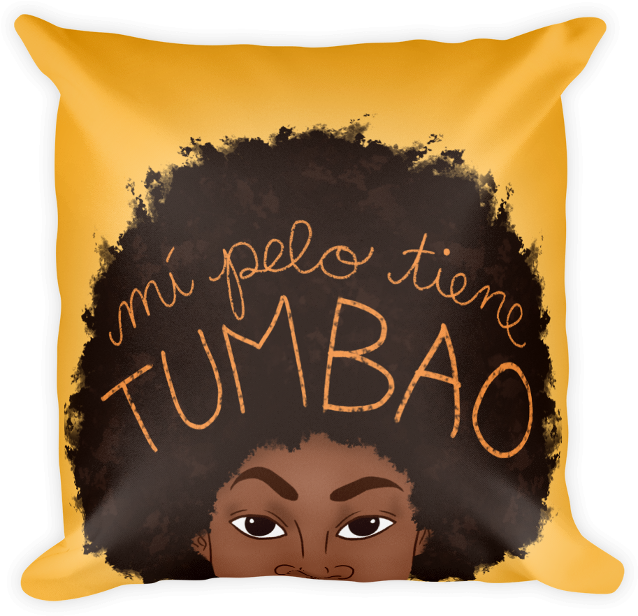 Mi Pelo Tiene Tumbao Pillow - Cushion Clipart (1000x1000), Png Download