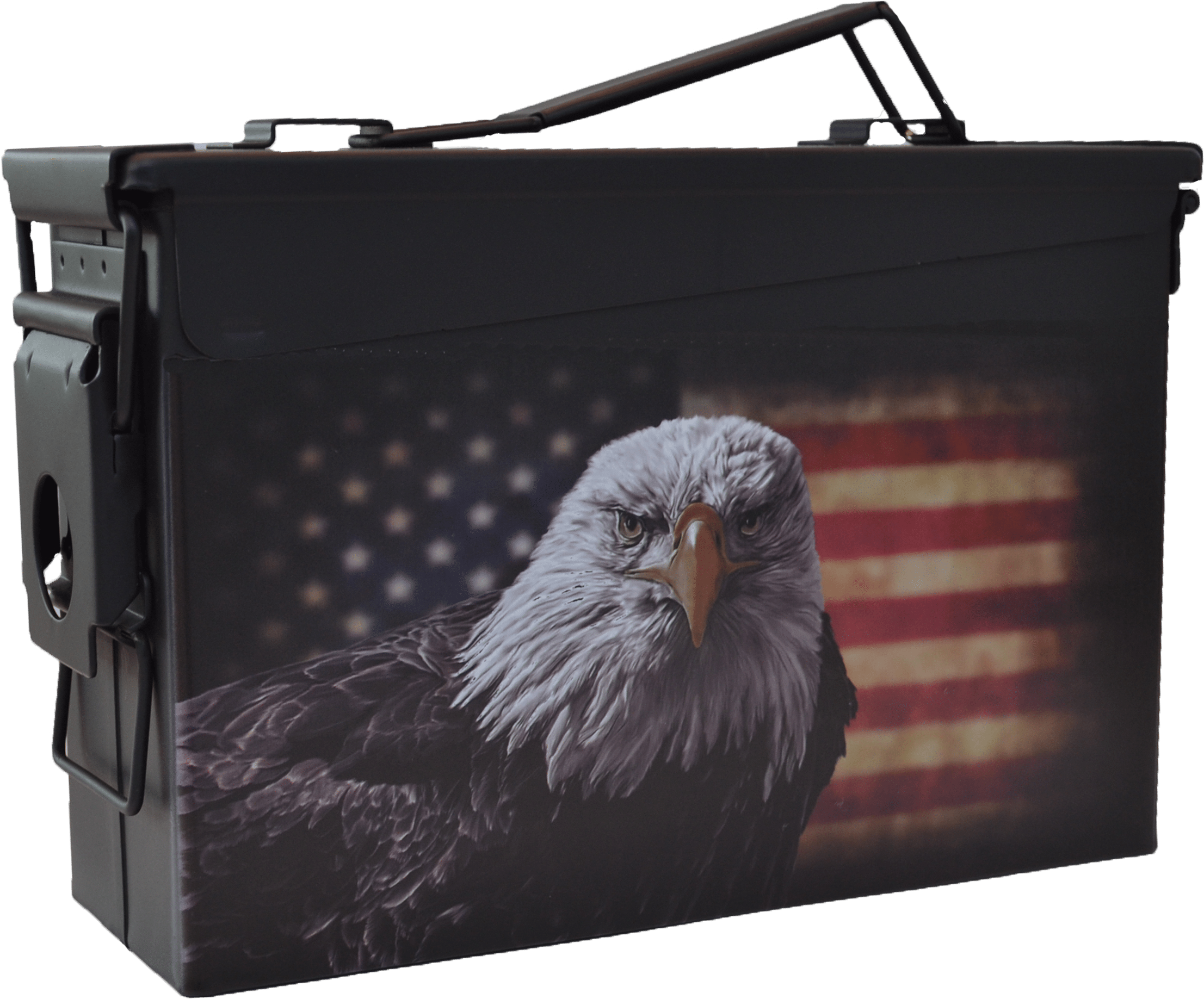 Popular Custom Designs - Bald Eagle American Flag Background Clipart (2213x1837), Png Download