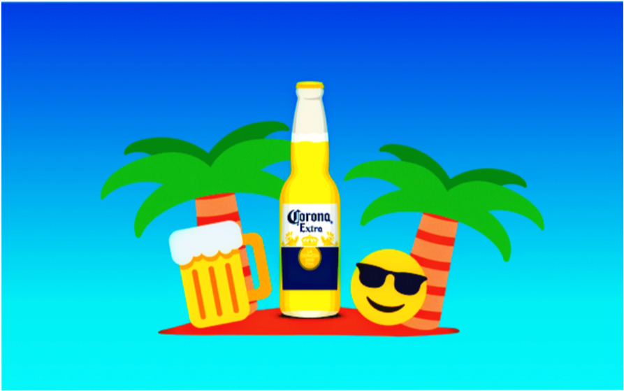 #corona #beach #emoji #relax #summertime #picsart #freetoedit - Corona Clipart (997x675), Png Download
