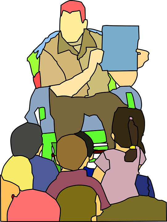 Man Reading A Book To Kids Clipart - Png Download (541x720), Png Download