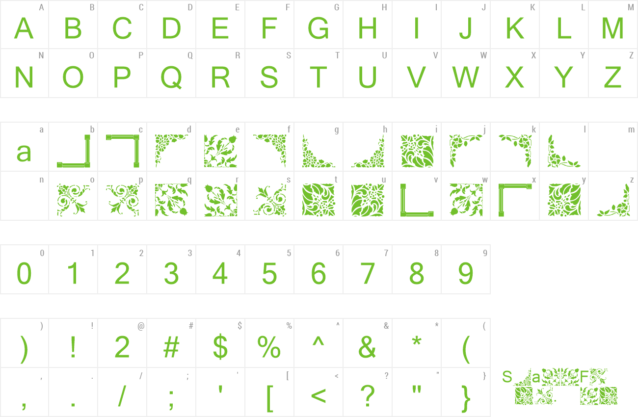 Font Vintage Decorative Corners 17 Preview - Vintage Decorative Corner Png Clipart (1300x850), Png Download