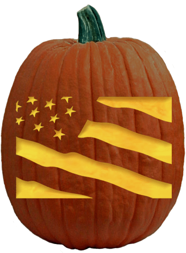 America The Beautiful Pumpkin Carving Pattern - Pumpkin Carving Stencils American Flag Clipart (1200x630), Png Download