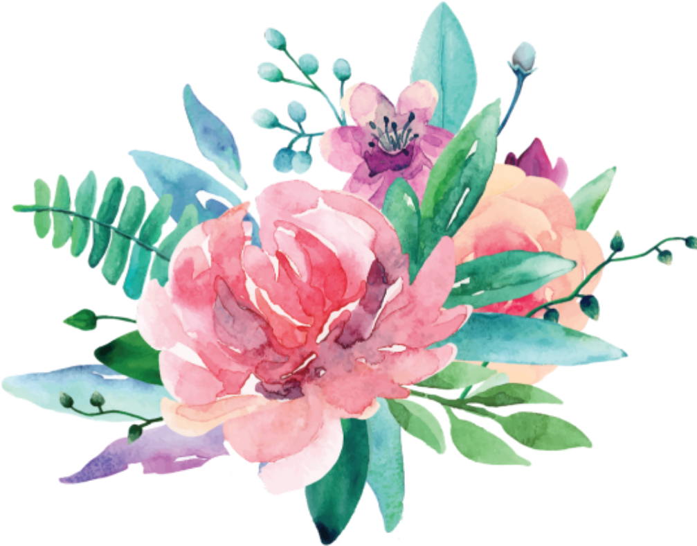 #ftestickers #watercolor #flowers #pink - Watercolor Flowers Pink Blue Clipart (1024x902), Png Download