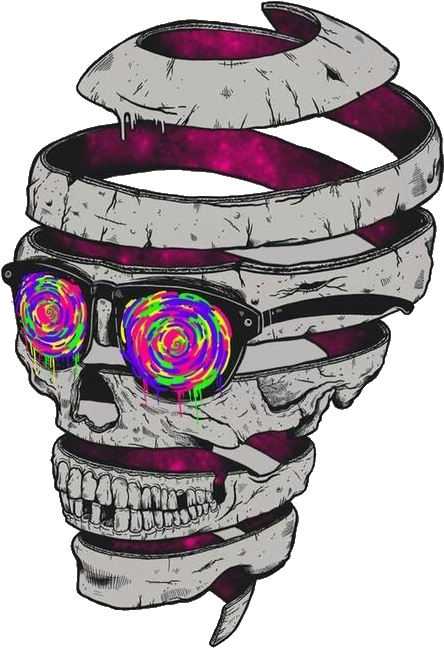 Calavera Illustration Creative Skeleton Transprent - Psychedelic Skull Clipart (500x714), Png Download