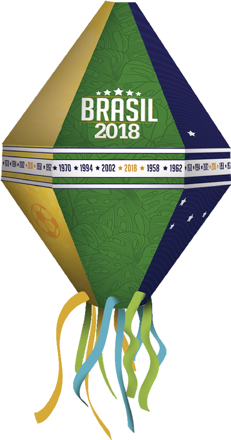 Balão De Papel Brasil 2018 05 Unidades Festcolor - Copa 2018 Decoraçao Png Clipart (900x900), Png Download