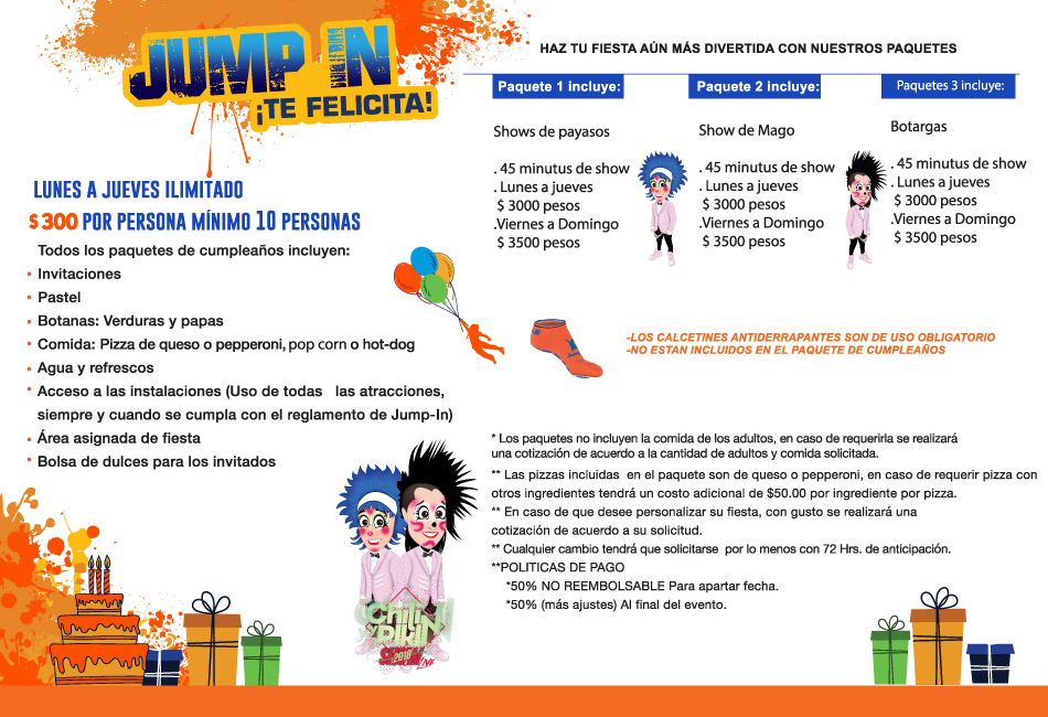 Puedes Organizar Una Fiesta A Partir De Nios Conoce - Precio Jump In Miramontes Clipart (950x650), Png Download