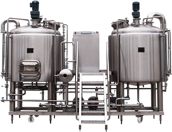 Ndl Craft Supplies Turnkey Brewing Systems To Breweries - 2 Vessel Brew House Clipart (557x605), Png Download