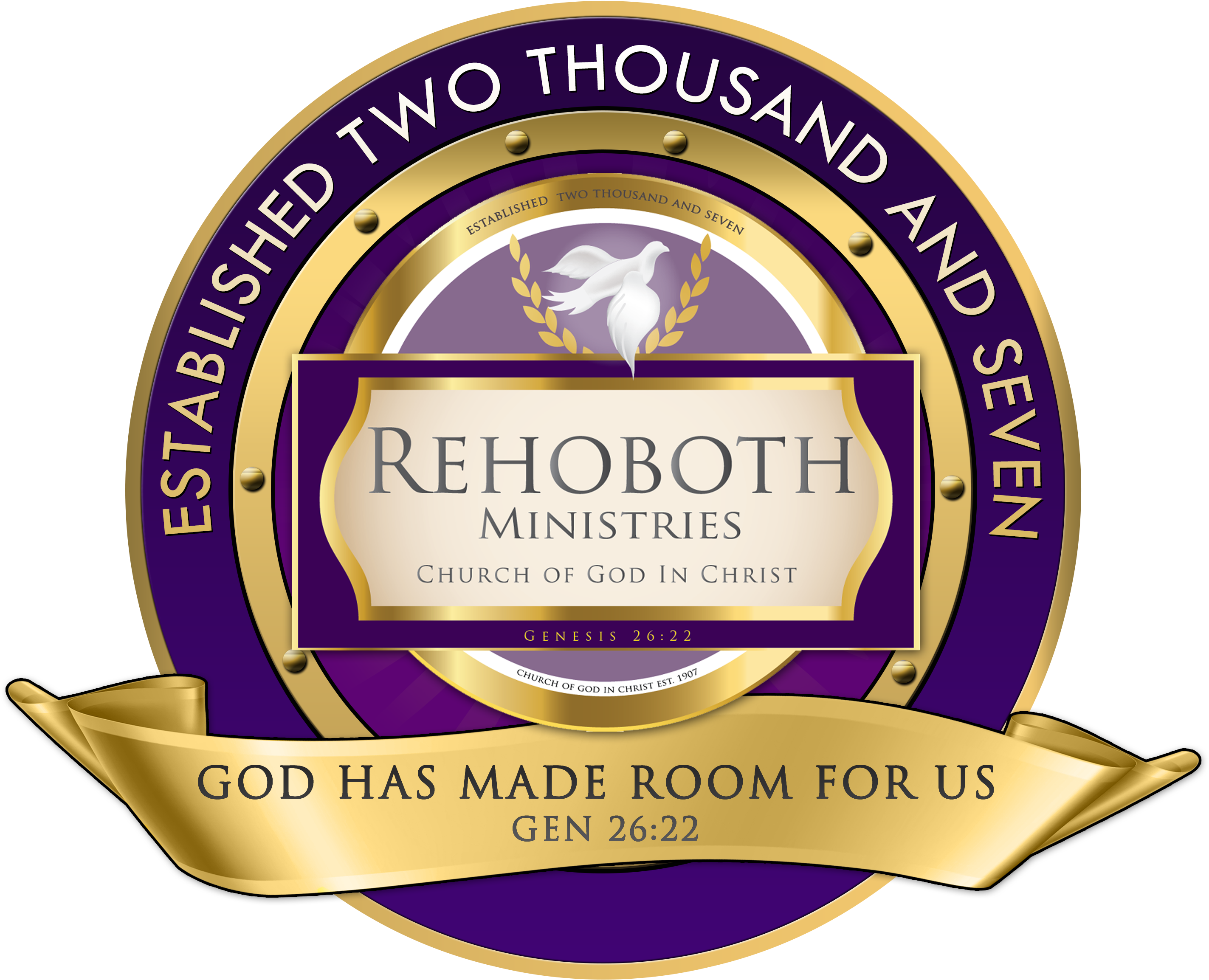 Rehoboth Ministries Church Of God In Christ - Label Clipart (3300x3300), Png Download