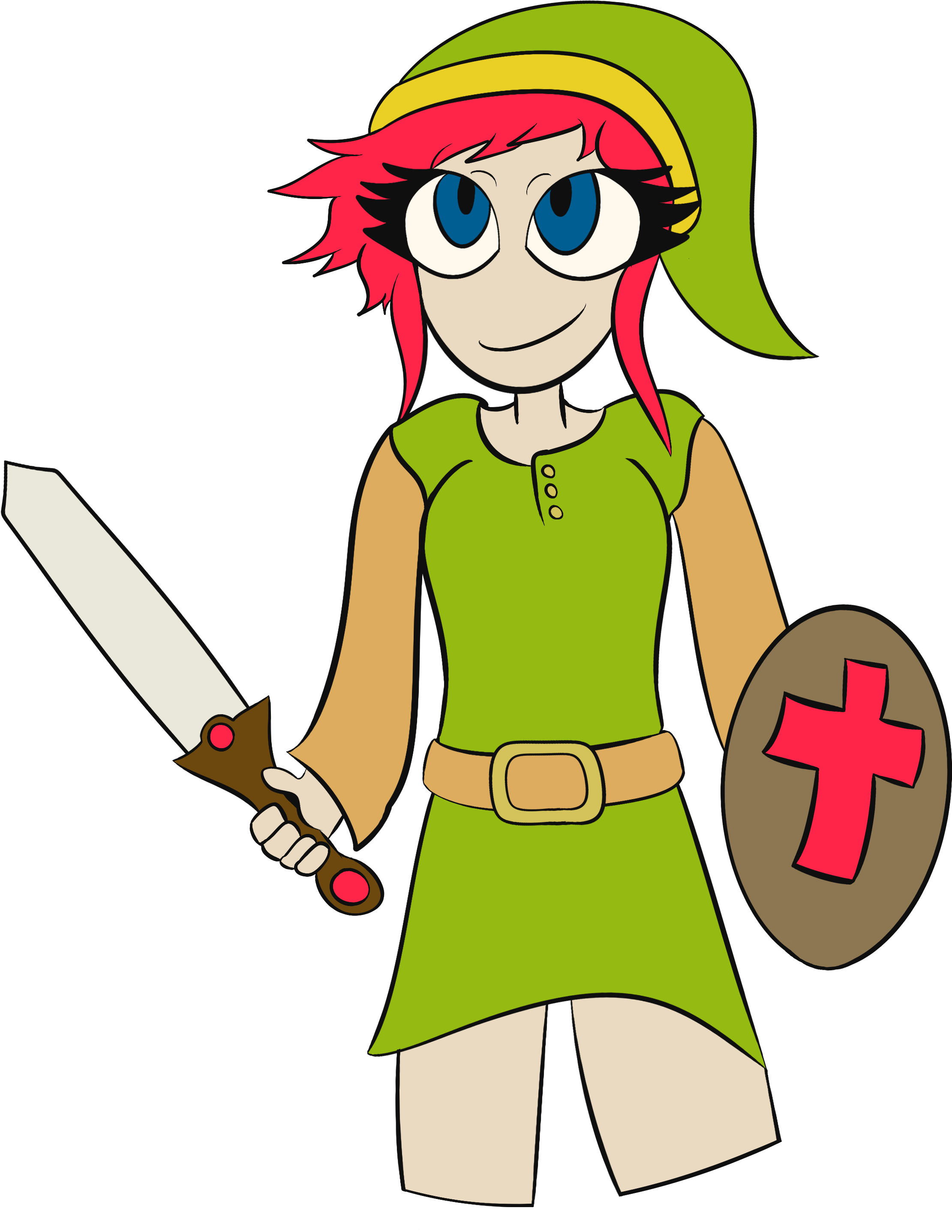[loz] Some Magazine Thought Link Was A Redheaded - Cartoon Clipart (2377x2976), Png Download