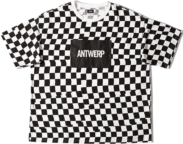 Checker Flag Big Tee X Vier - T Shirt Checkerboard Clipart (600x900), Png Download