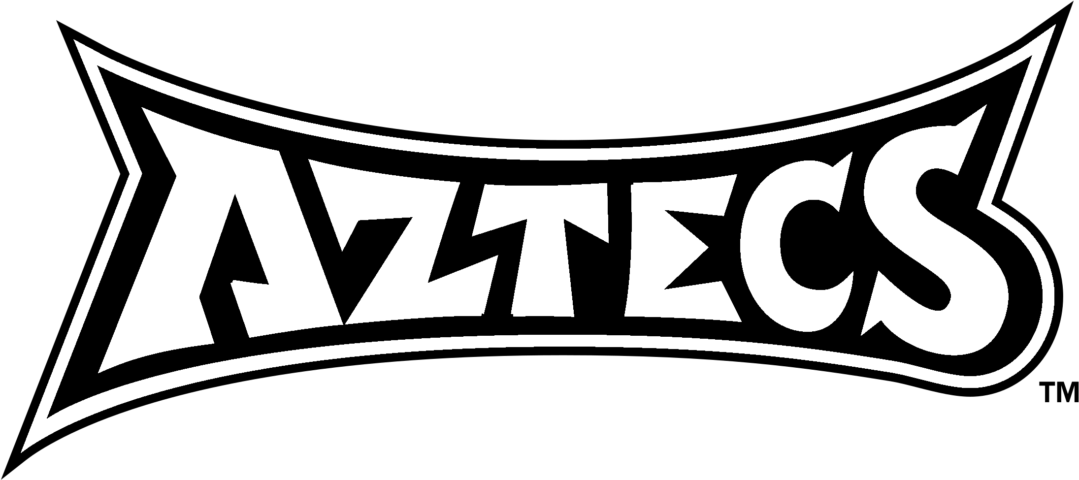 San Diego State Aztecs Logo Black And White - Aztecs Clipart (2191x975), Png Download