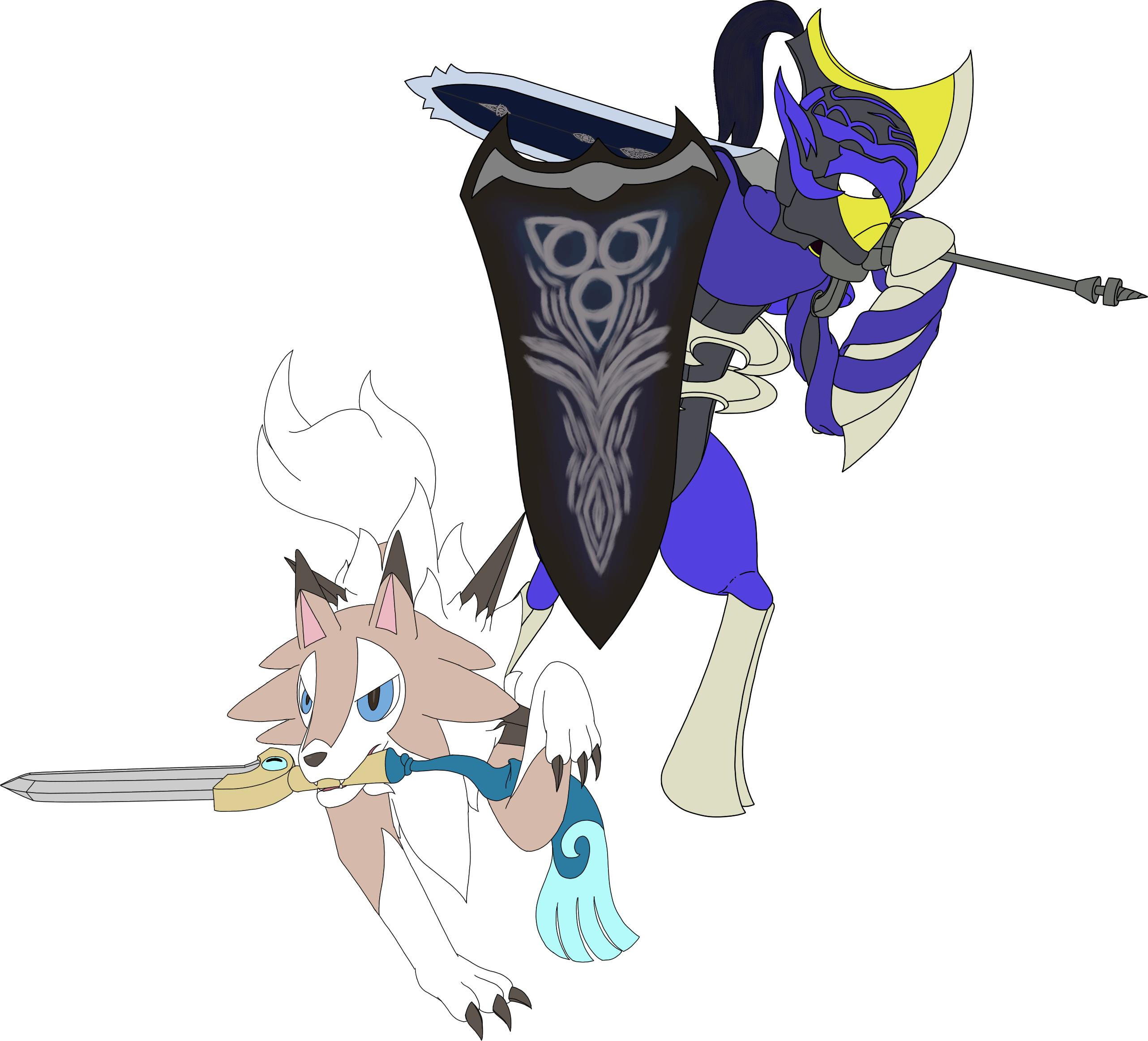 Lycanroc And Artorisharp Clipart (2564x2326), Png Download