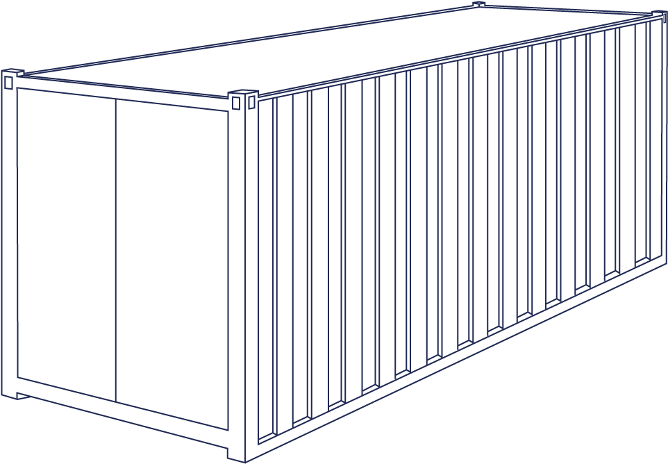 40ft Standard Shipping Container - Container 40 Ft Png Clipart (962x668), Png Download