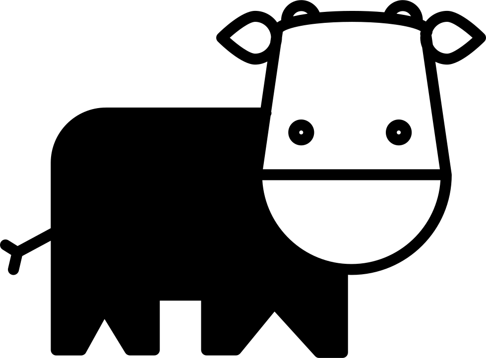 Png File Svg - Cow Cartoon Logo Clipart (980x722), Png Download