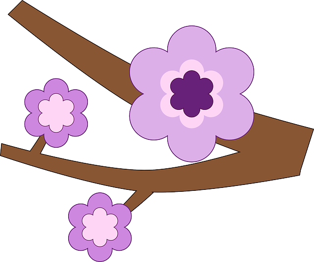Branch, Flower, Nature, Purple, Spring, Tree, Twig - Flores Lilas Png Desenho Clipart (640x534), Png Download