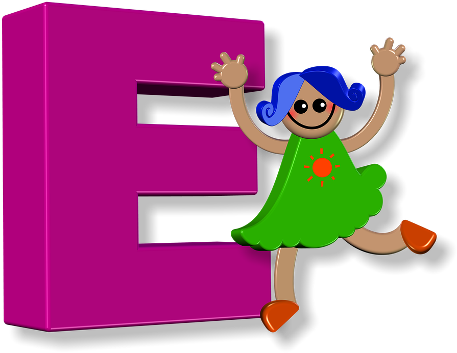 Girl, Female, Alphabet, Letters, Learning, Education - Cartoon Clipart (921x720), Png Download