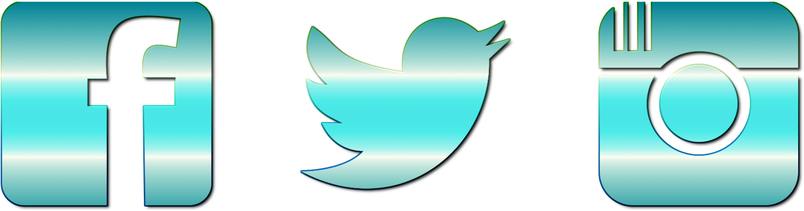 Facebook Instagram And Twitter Logo Png For Kids - Facebook Twitter Instagram Icons Clipart Transparent Png (1593x419), Png Download