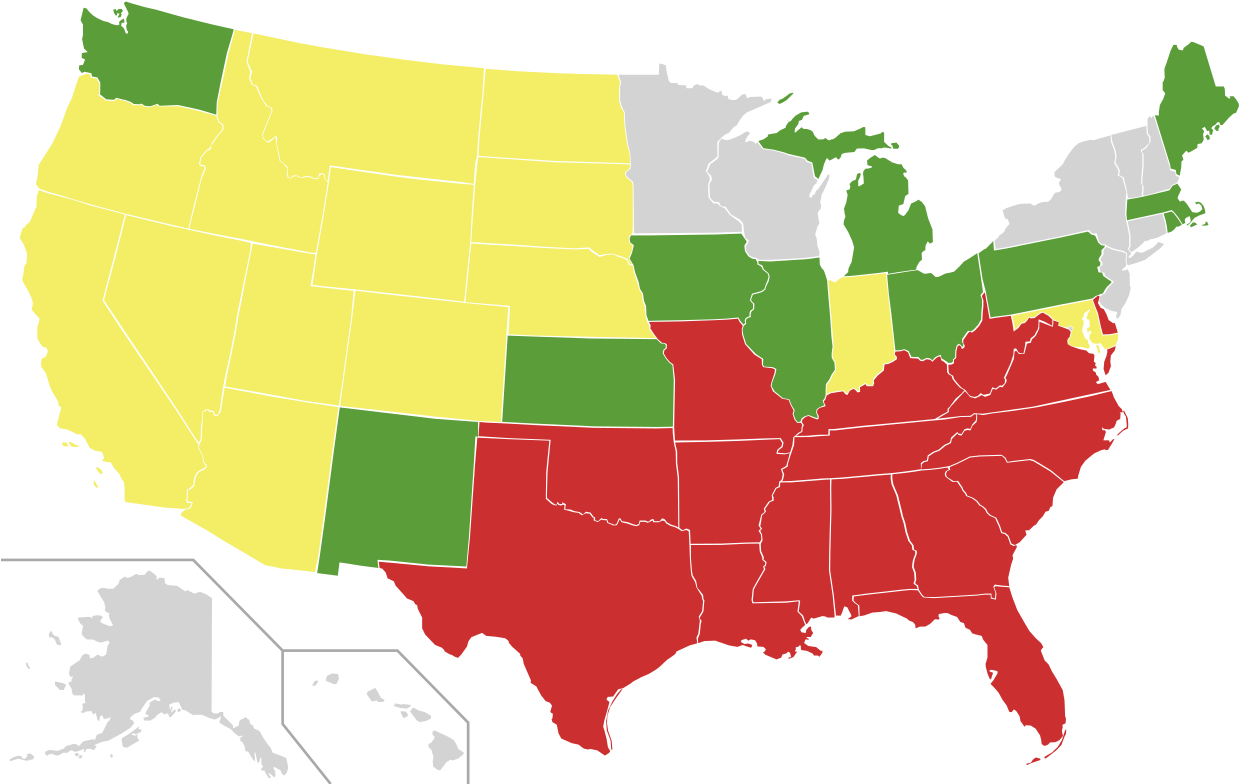 File - Us Miscegenation - Svg - Us Senate Map 2019 Clipart (1280x791), Png Download