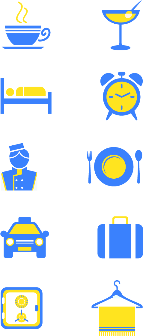 Icône Hôtel Serveur Serviette Image Png Et Vectorielle - Icône Hotel Png Clipart (1024x1369), Png Download