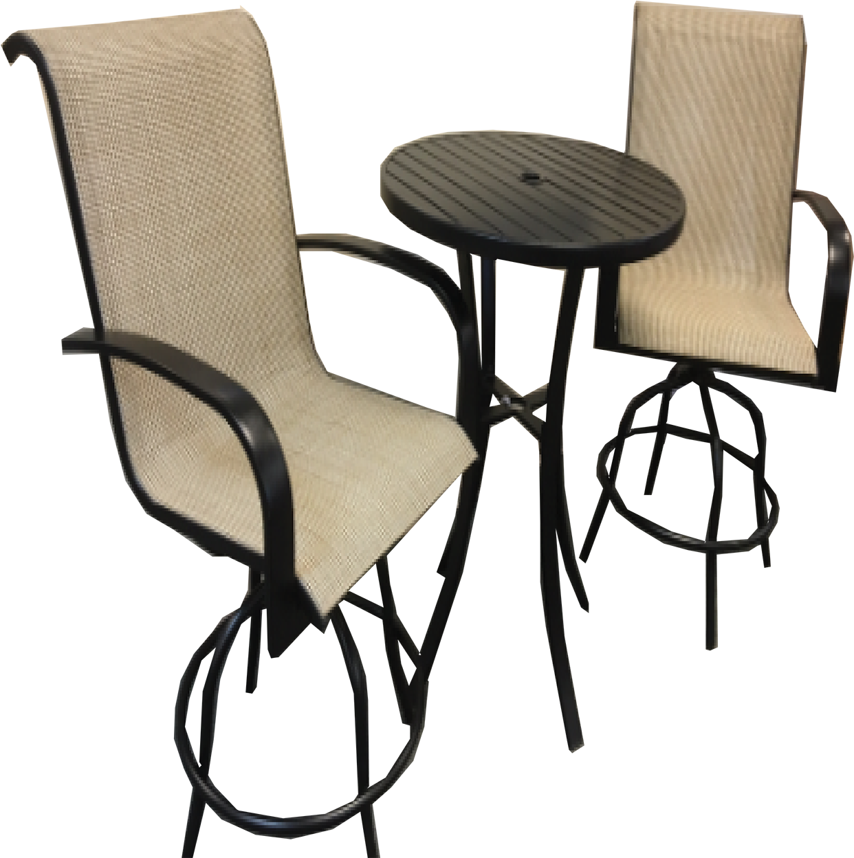 3 Piece Bar Table And Swivel Chairs - Chair Clipart (1242x1248), Png Download