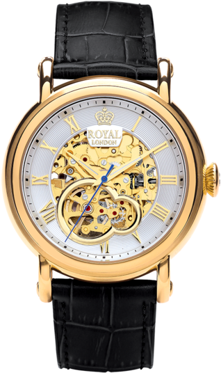 How Do I Watch Transparent Transparent Background - Brown Leather Watch Gold Detail Clipart (600x600), Png Download