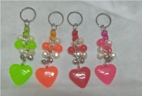 Heart Shape Multi Color Key Chain Combo - Keychain Clipart (600x600), Png Download