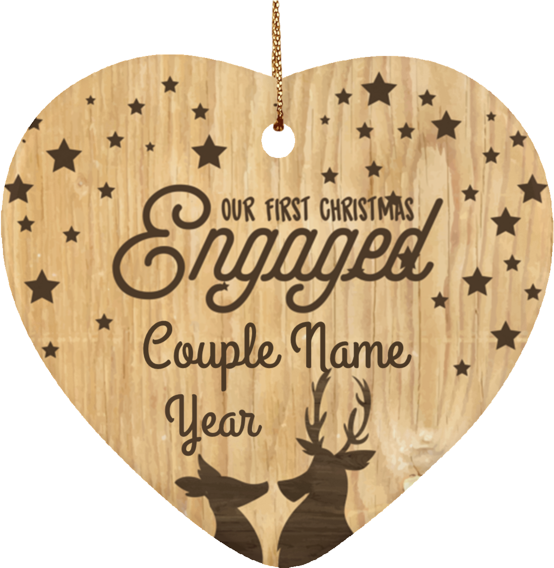 Personalized Heart Shaped "our First Christmas Engaged" - Calligraphy Clipart (1155x1155), Png Download