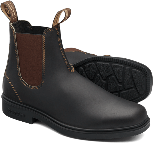 Stout Brown Premium Leather Chelsea Boots, Men's Style Clipart (700x525), Png Download