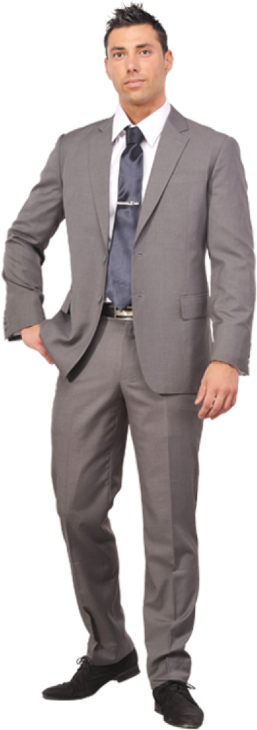 Man In A Suit Png - Man Standing In Suit Png Clipart (376x1065), Png Download