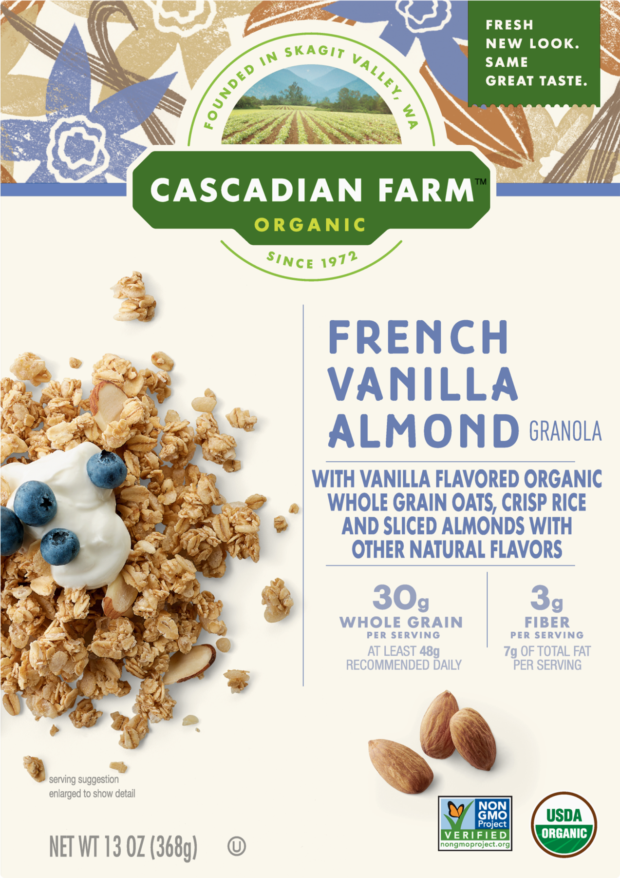 Cascadian Farm Organic Granola, French Vanilla Almond - Cascadian Farm Vanilla Almond Clipart (1800x1800), Png Download