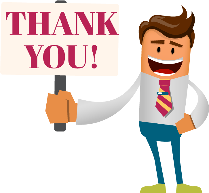 Illustration Of Man Holding Up A Sign That Says Thank - Thank You Man Png Clipart (726x671), Png Download