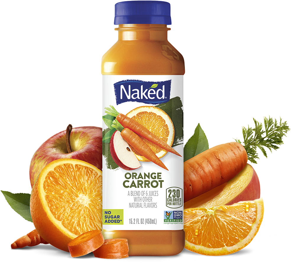 Naked Juice Orange Carrot - Naked Strawberry Banana Smoothie Clipart (1063x1000), Png Download