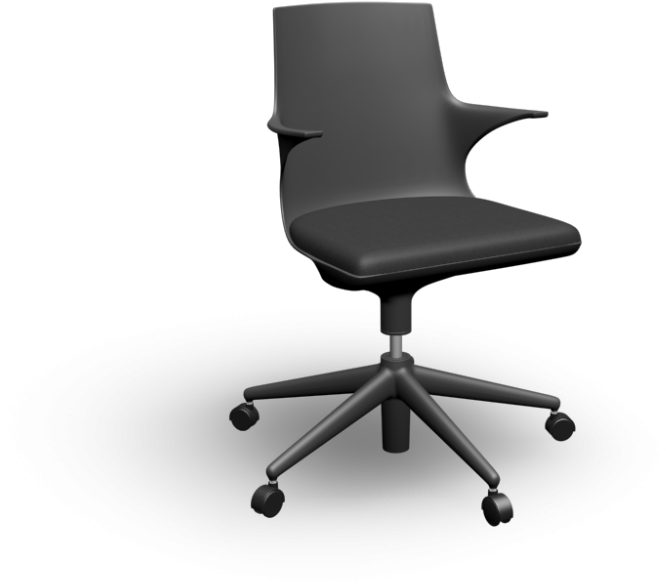 Spoon Office Chair By Kartell - Office Chair 3d Png Clipart (1000x1000), Png Download