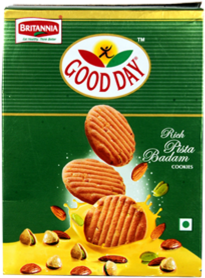 Good Day Pista Badam 250g Good Day, Biscuit Recipe, - Britannia Good Day Clipart (645x645), Png Download